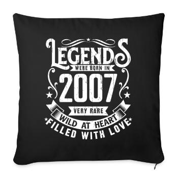 Légendaire Depuis 2007 Né en 2007 Cadeau 2007 - Housse de coussin décorative 45 x 45 cm - noir - Devant