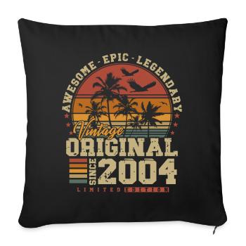 Jahrgang 2004 geboren Vintage Geburtstag Geschenk - Sofakissenbezug 45 x 45 cm - Schwarz - Vorne