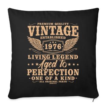 Vintage 1976 Jahrgang Geburtstag Retro Geschenk - Sofakissenbezug 45 x 45 cm - Schwarz - Vorne