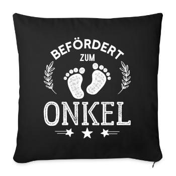 Befördert zum Onkel Stolzer Onkel - Sofakissenbezug 45 x 45 cm - Schwarz - Vorne