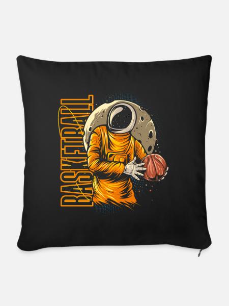 Basketball Astronaut - Sofakissenbezug 45 x 45 cm - Schwarz