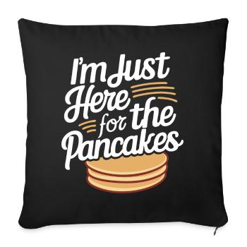 Pancakes Frühstück Essen Pancake - Sofakissenbezug 45 x 45 cm - Schwarz - Vorne