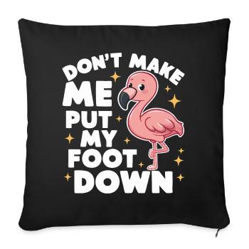 Flamingo Animal Pink - Sofa pillowcase 17,3'' x 17,3'' (45 x 45 cm) - black - Front