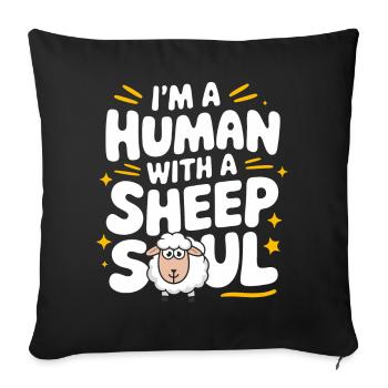 Sheep Sheep Farmer Lamb Farmer - Sofa pillowcase 17,3'' x 17,3'' (45 x 45 cm) - black - Front