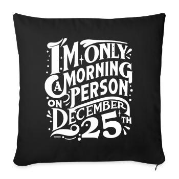 25 décembre blanc - Housse de coussin décorative 45 x 45 cm - noir - Devant