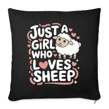 Sheep Sheep Farmer Lamb Farmer - Sofa pillowcase 17,3'' x 17,3'' (45 x 45 cm) - black - Front
