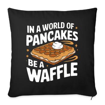 Waffles Breakfast Sweets - Sofa pillowcase 17,3'' x 17,3'' (45 x 45 cm) - black - Front