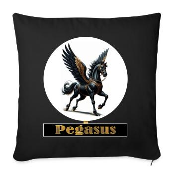 Pegasus with black wings - Sofa pillowcase 17,3'' x 17,3'' (45 x 45 cm) - black - Front