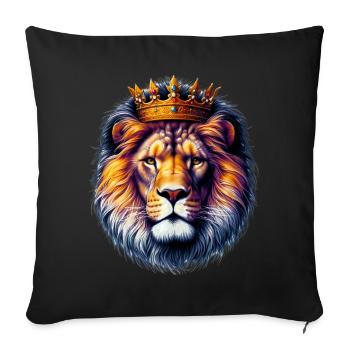 Lion - Housse de coussin décorative 45 x 45 cm - noir - Devant
