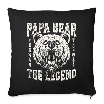 Papa Bear - Sofa pillowcase 17,3'' x 17,3'' (45 x 45 cm) - black - Front