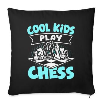 Chess Player Cool Kids Play Chess - Sofa pillowcase 17,3'' x 17,3'' (45 x 45 cm) - black - Front
