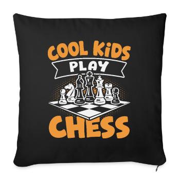 Chess Player Cool Kids Play Chess - Sofa pillowcase 17,3'' x 17,3'' (45 x 45 cm) - black - Front