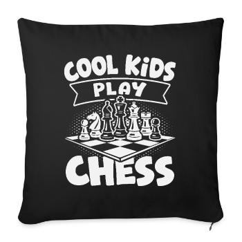 Chess Player Cool Kids Play Chess - Sofa pillowcase 17,3'' x 17,3'' (45 x 45 cm) - black - Front
