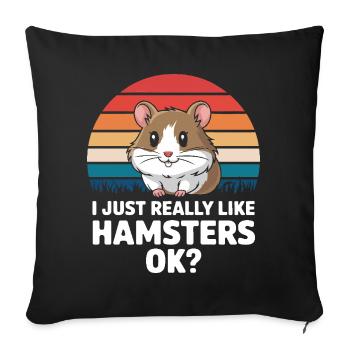 Hamster - Housse de coussin décorative 45 x 45 cm - noir - Devant