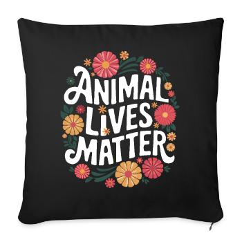 Végétarien Végétalien Végétarien Végétarien - Housse de coussin décorative 45 x 45 cm - noir - Devant