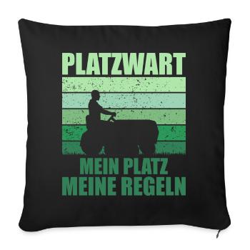 Tondeuse à gazon de jardin Groundskeeper - Housse de coussin décorative 45 x 45 cm - noir - Devant