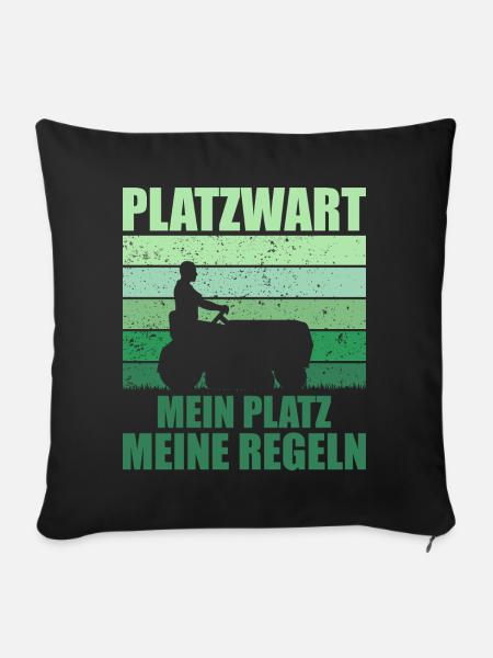 Platzwart Garten Rasenmäher Geschenk - Sofakissenbezug 45 x 45 cm - Schwarz