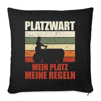 Tondeuse à gazon de jardin Groundskeeper - Housse de coussin décorative 45 x 45 cm - noir - Devant