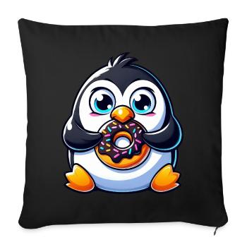 Penguin Cartoon Dick Candy Cute Donut - Sofa pillowcase 17,3'' x 17,3'' (45 x 45 cm) - black - Front