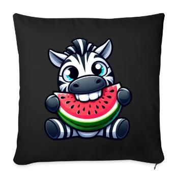 Melon zèbre sucré Pastèque - Housse de coussin décorative 45 x 45 cm - noir - Devant
