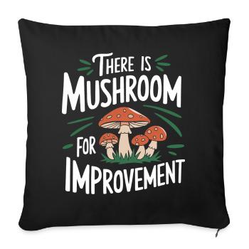 Mushroom Mushrooms Funghi Mushroom - Sofa pillowcase 17,3'' x 17,3'' (45 x 45 cm) - black - Front
