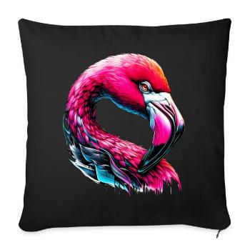 Flamant - Housse de coussin décorative 45 x 45 cm - noir - Devant