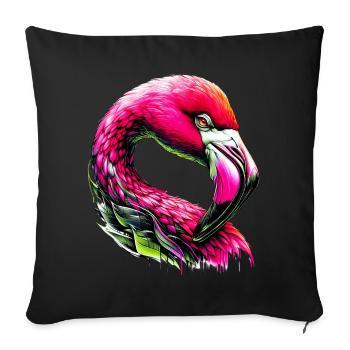 Flamant - Housse de coussin décorative 45 x 45 cm - noir - Devant