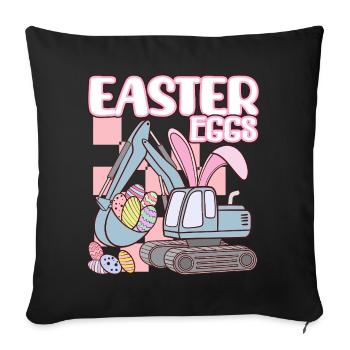 Easter eggs - Sofa pillowcase 17,3'' x 17,3'' (45 x 45 cm) - black - Front