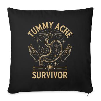 Bauchweh Überlebender Tummy Ache Survivor - Sofa pillowcase 17,3'' x 17,3'' (45 x 45 cm) - black - Front
