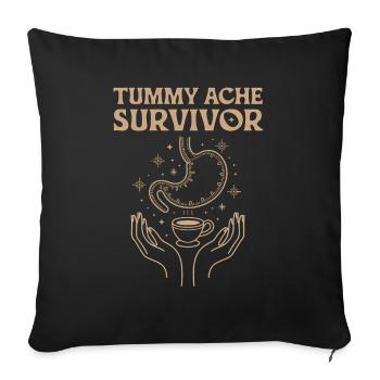 Survivant du mal d’estomac Magie et humour - Housse de coussin décorative 45 x 45 cm - noir - Devant