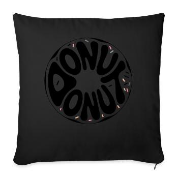 Donut - Cool Donut Logo - Sofa pillowcase 17,3'' x 17,3'' (45 x 45 cm) - black - Front