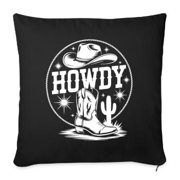 Conception de silhouette de cow-boy western - Housse de coussin décorative 45 x 45 cm - noir - Devant