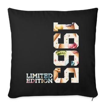 LIMITED EDITION 1965 61 JAHRE EIS 61. GEBURTSTAG - Sofa pillowcase 17,3'' x 17,3'' (45 x 45 cm) - black - Front