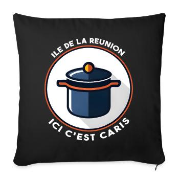 Here it's Caris Creole Reunion Island - Sofa pillowcase 17,3'' x 17,3'' (45 x 45 cm) - black - Front