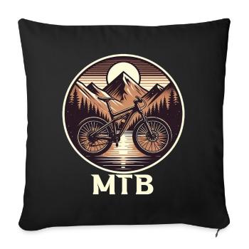 Mountain Biking in Alpine Landscape - Sofa pillowcase 17,3'' x 17,3'' (45 x 45 cm) - black - Front