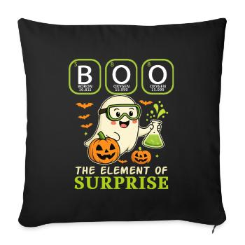 Boo The Element of Surprise – Funny STEM Halloween - Sofa pillowcase 17,3'' x 17,3'' (45 x 45 cm) - black - Front