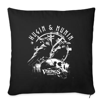 Hugin & Munin - Sofakissenbezug 45 x 45 cm - Schwarz - Vorne