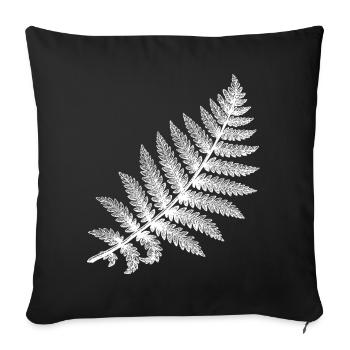 Fern leaf in white silhouette - Sofa pillowcase 17,3'' x 17,3'' (45 x 45 cm) - black - Front