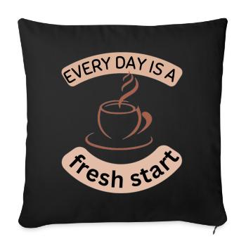 Conception de motivation pour le café au quotidien - Housse de coussin décorative 45 x 45 cm - noir - Devant