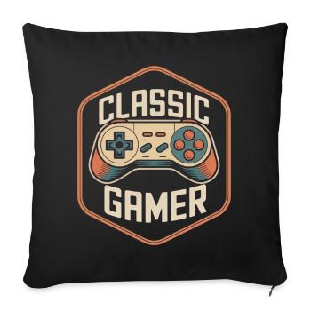 Classic Gamer Retro Controller Nostalgie - Sofakissenbezug 45 x 45 cm - Schwarz - Vorne