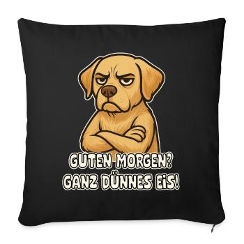 Chien sarcastique Labrador - Housse de coussin décorative 45 x 45 cm - noir - Devant