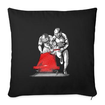 Bobsledder pushing at the start - Sofa pillowcase 17,3'' x 17,3'' (45 x 45 cm) - black - Front