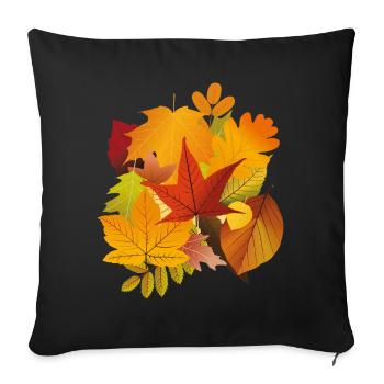 Feuilles d’automne - Housse de coussin décorative 45 x 45 cm - noir - Devant