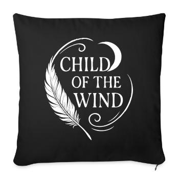 Child of the Wind -Spirit T-Shirt mit Freiheit - Housse de coussin décorative 45 x 45 cm - noir - Devant