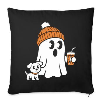 Cozy Ghost with Beanie - Sofa pillowcase 17,3'' x 17,3'' (45 x 45 cm) - black - Front