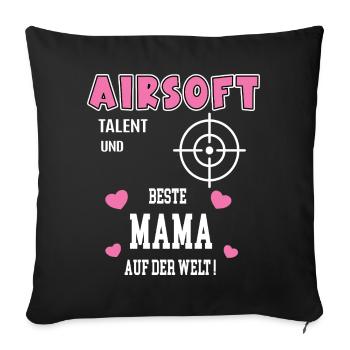 Airsoft Best Mom Mom Mother's Day Birthday - Sofa pillowcase 17,3'' x 17,3'' (45 x 45 cm) - black - Front