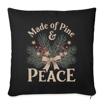 Motif de Noël naturel - Housse de coussin décorative 45 x 45 cm - noir - Devant