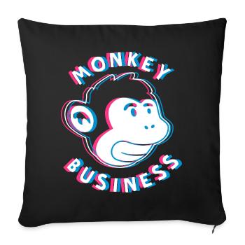 Monkey Business 3D - Affe Graffiti Urban Art - Sofa pillowcase 17,3'' x 17,3'' (45 x 45 cm) - black - Front