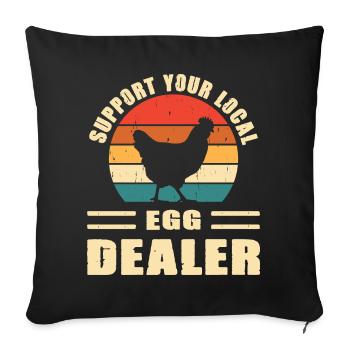 Maman des poulets cadeau poulets Papa éleveur de poulets - Housse de coussin décorative 45 x 45 cm - noir - Devant