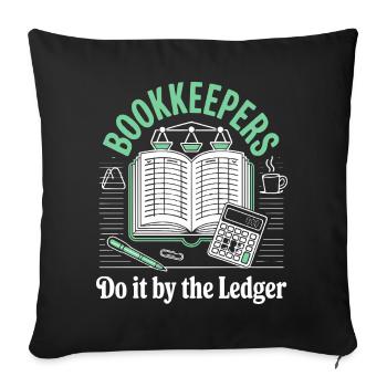 Bookkeeper do it by the ledger - Sofa pillowcase 17,3'' x 17,3'' (45 x 45 cm) - black - Front